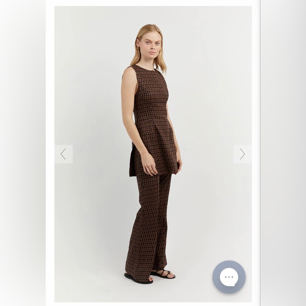 Dissh linen geo pants Fame Black
